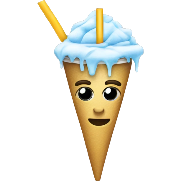 A Ice Late with a straw emoji