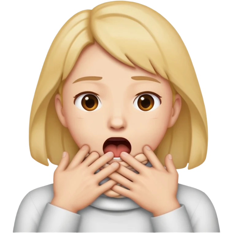 person choking self hands crossed around neck with mouth open  emoji