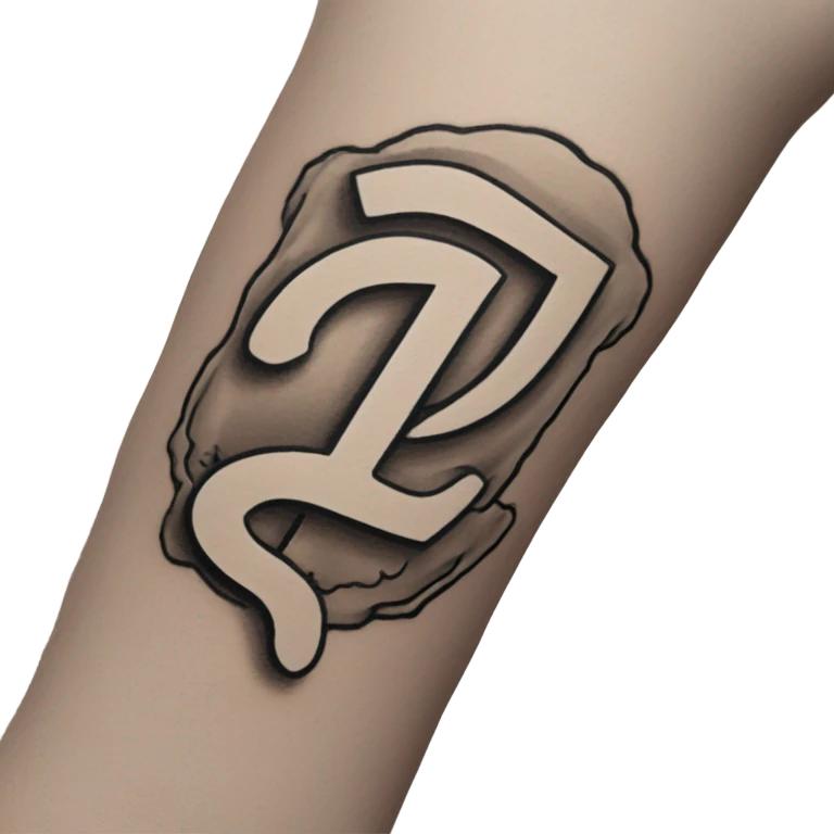 ZP tattoo on arm emoji