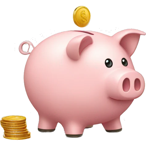 piggy bank with a coin on top emoji