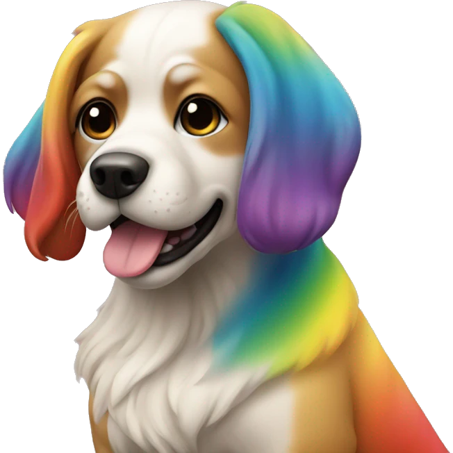 dog on rainbow emoji