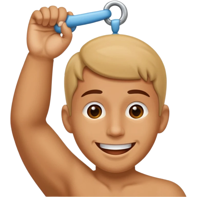 Smiley emoji sucking on a penis which is hanging out of it’s mouth while the testicles hang down emoji