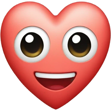 A  cute toy heart that smiles, surrounded by a beautiful pink, red, and orange glow. emoji