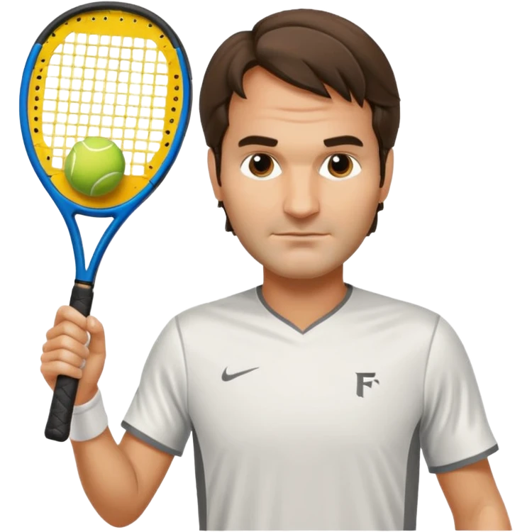 Roger federer with pickleball racket emoji