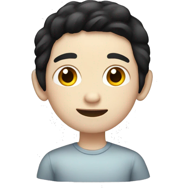 an emoji of a pale skinned boy with black hair and open ears emoji