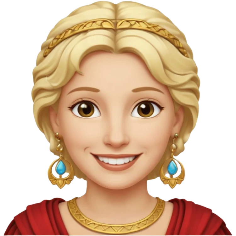 Ancient Roman woman with earrings and blonde hair emoji