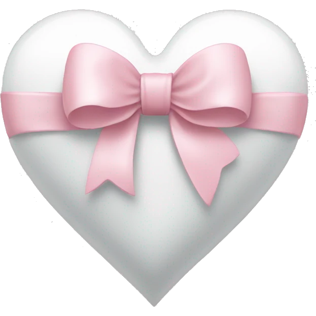 white heart and light pink bow emoji