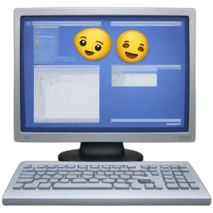 Computer with windows 11 emoji