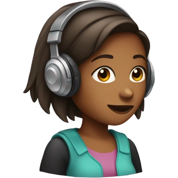 girl with headphones  emoji