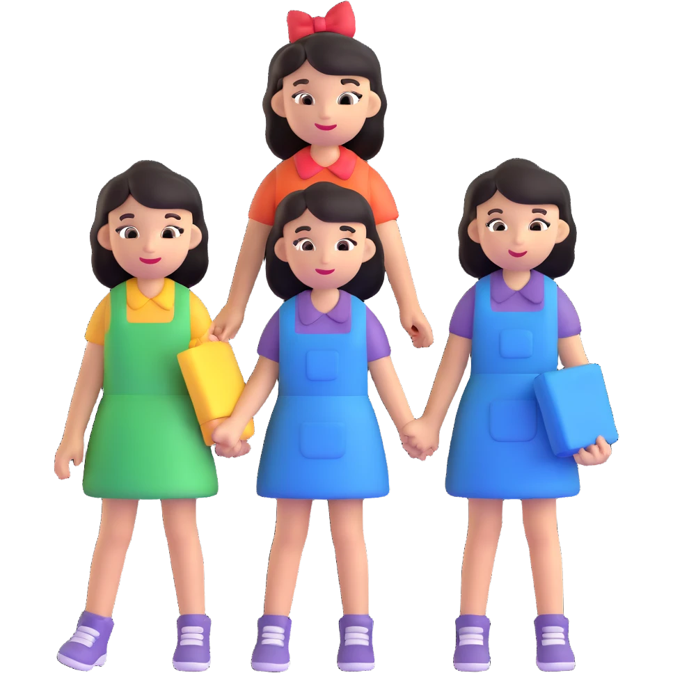 three girls emoji