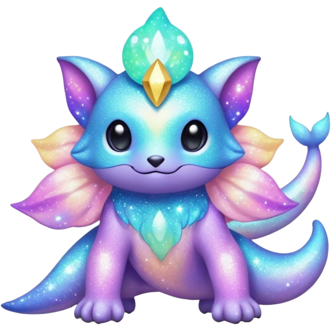Pastel nebula glittery Randomly-colored sparkly exotic Fakémon-creature emoji