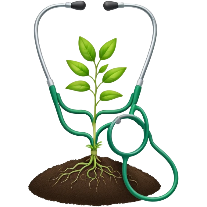 stethoscope wrapped around a sprouting seedling representing agriculture and health emoji