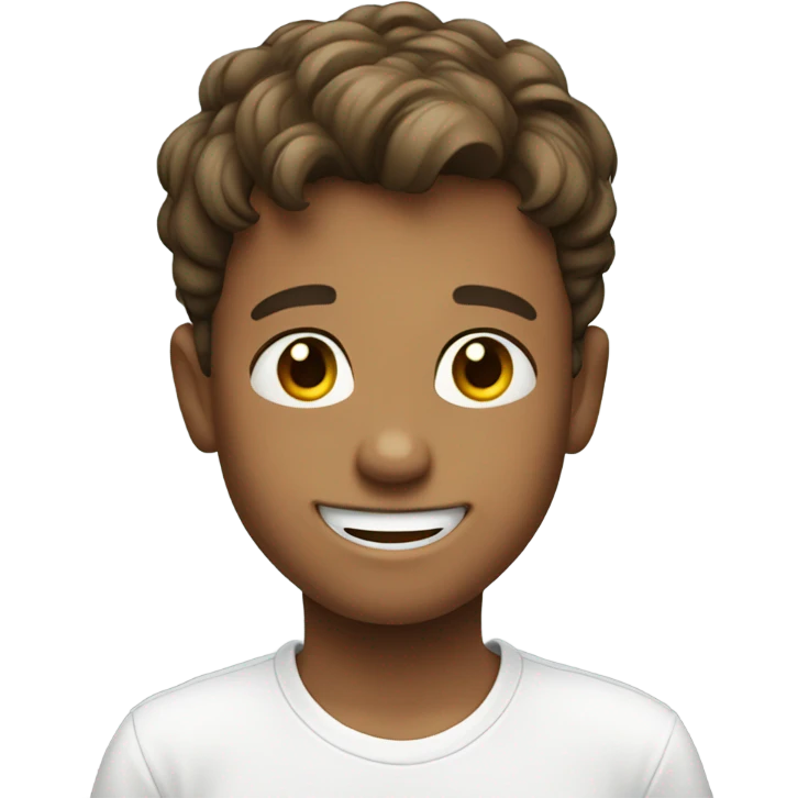 smiling boy in white shirt emoji