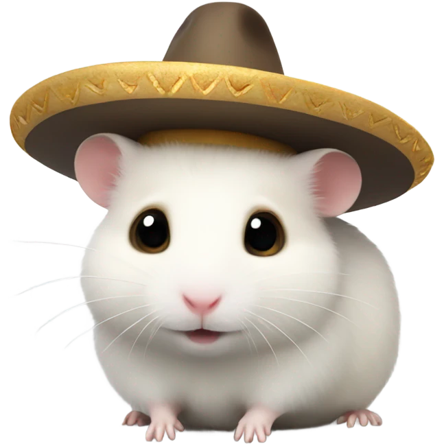 White hamster with sombrero  emoji