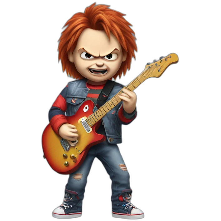 Chucky play guitar emoji