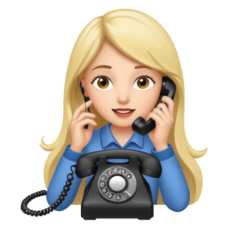 girl talking on telephone in her room emoji