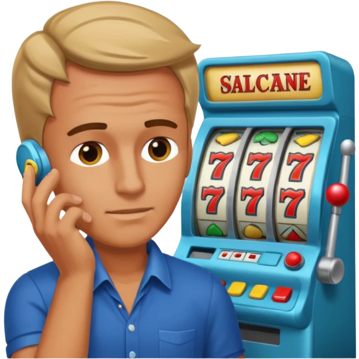 Man slot machine L hand on forehead emoji