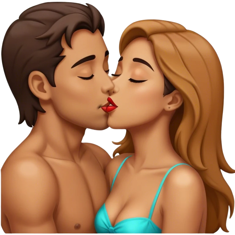 Couple passion kissing￼ emoji