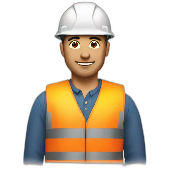 man close to road works emoji