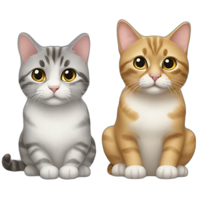 Câlin entre deux chats emoji