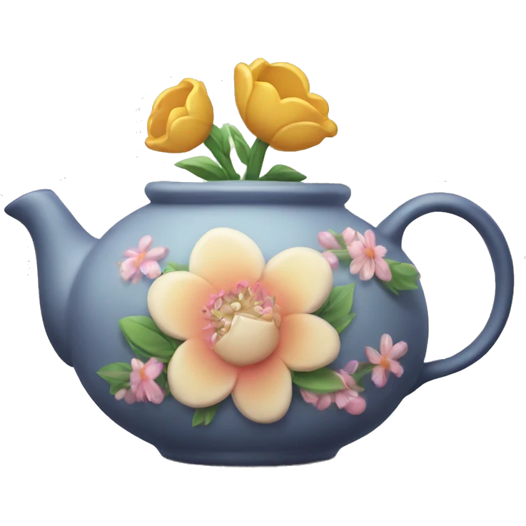 Tea pot with flower decor emoji