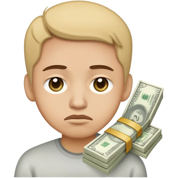 Sad face with money emoji
