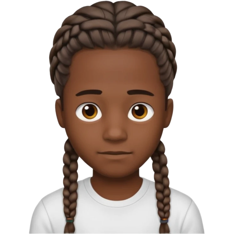 Un chico moreno con trenzas de hombre emoji