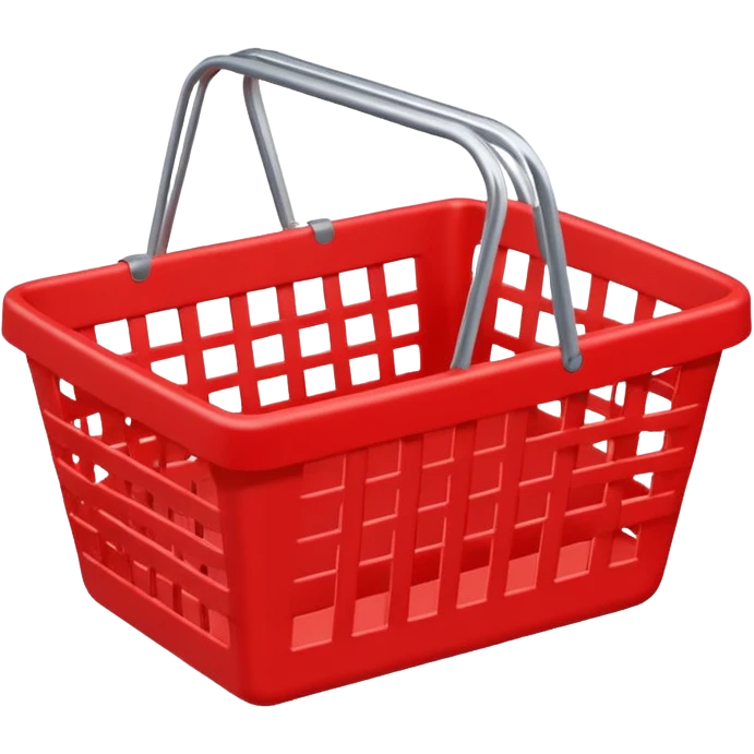 red shopping basket with handles emoji