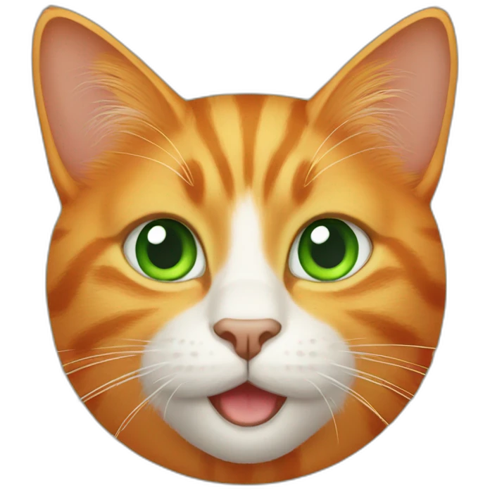 orange cat with green eyes emoji