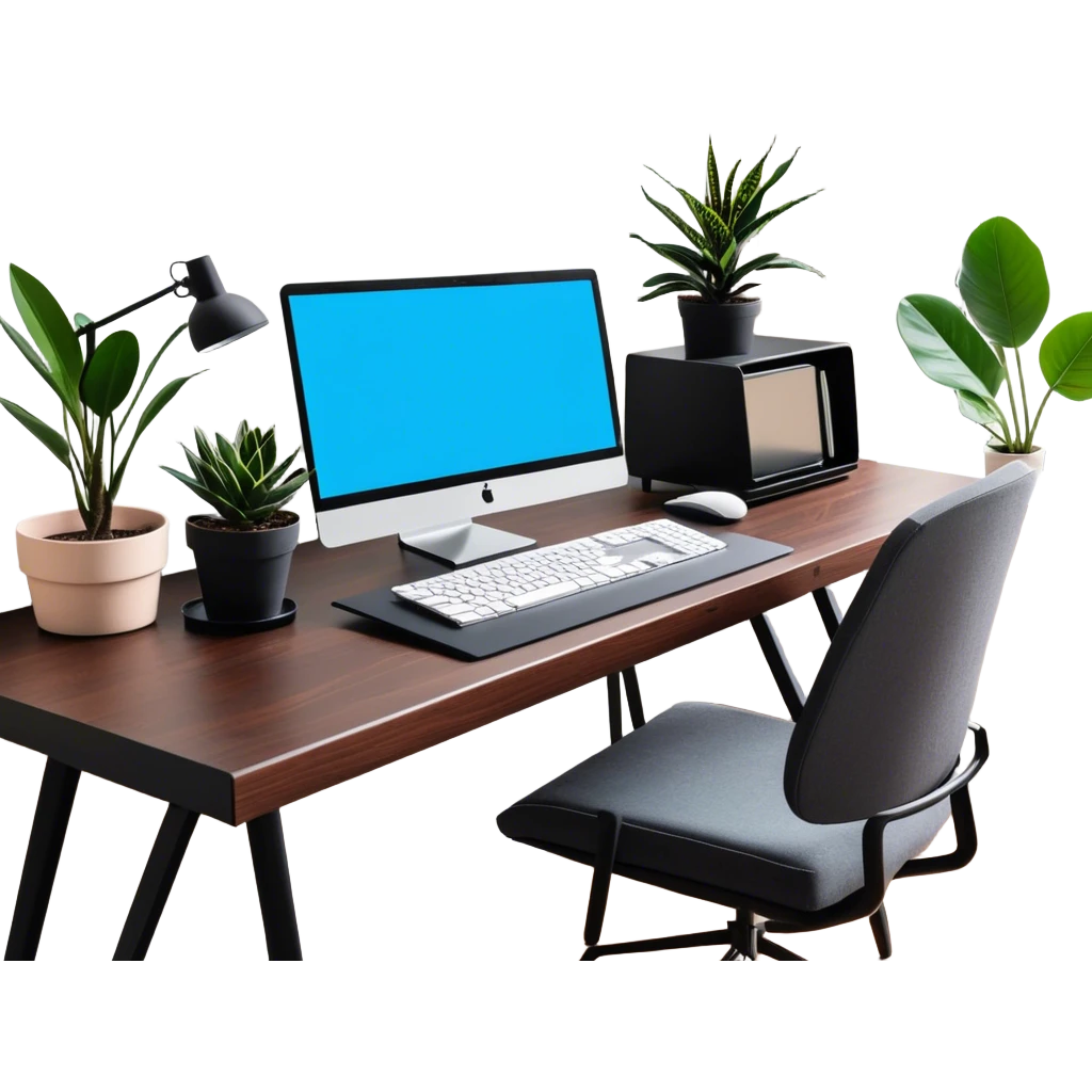 Home office setup no person emoji