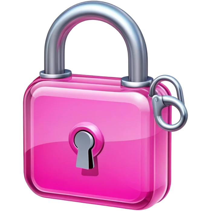 glassmorphic pink lock emoji