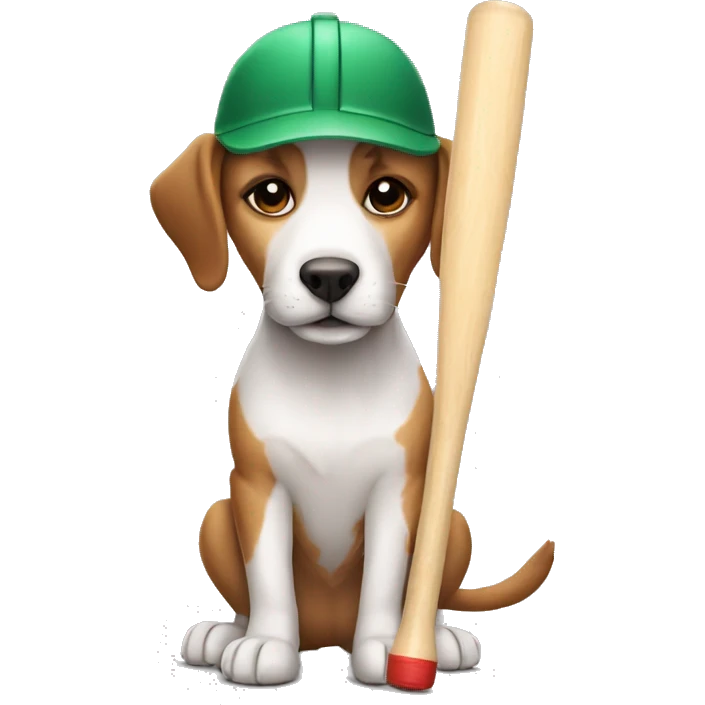 Dog with cricket bat emoji
