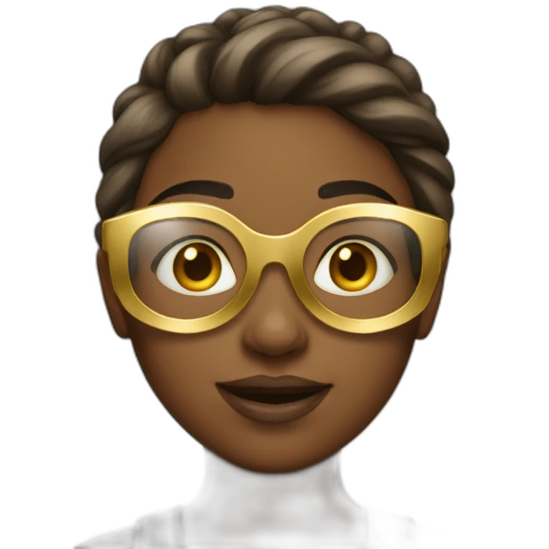 girl with golden goggle emoji