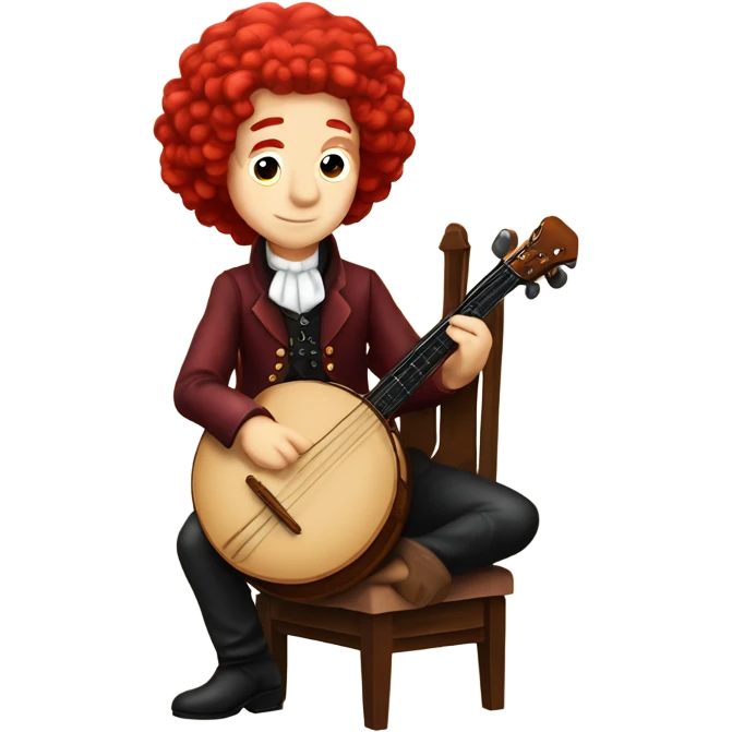 Antonio Vivaldi composer Red wig old chibi sitting chair banjo emoji