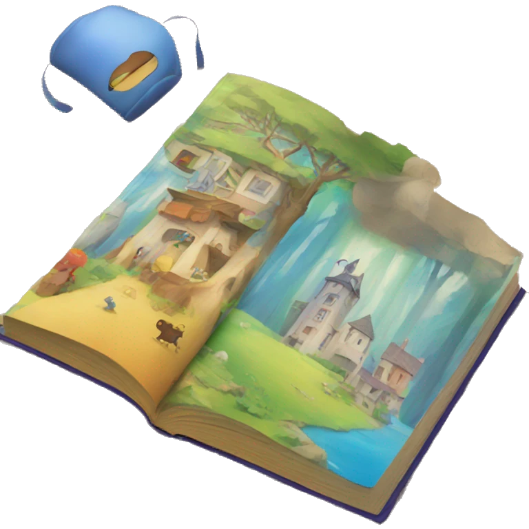 a storybook with colour cover emoji
