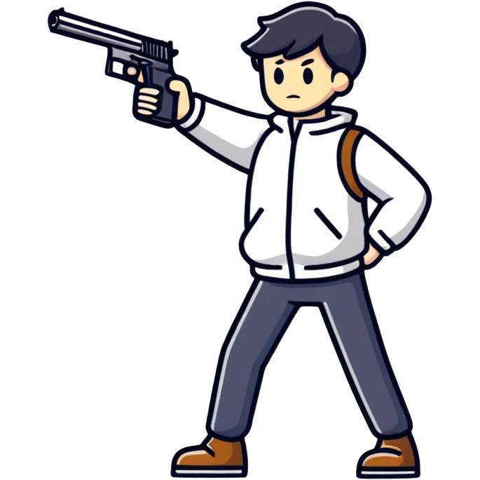 gangster with a gun emoji