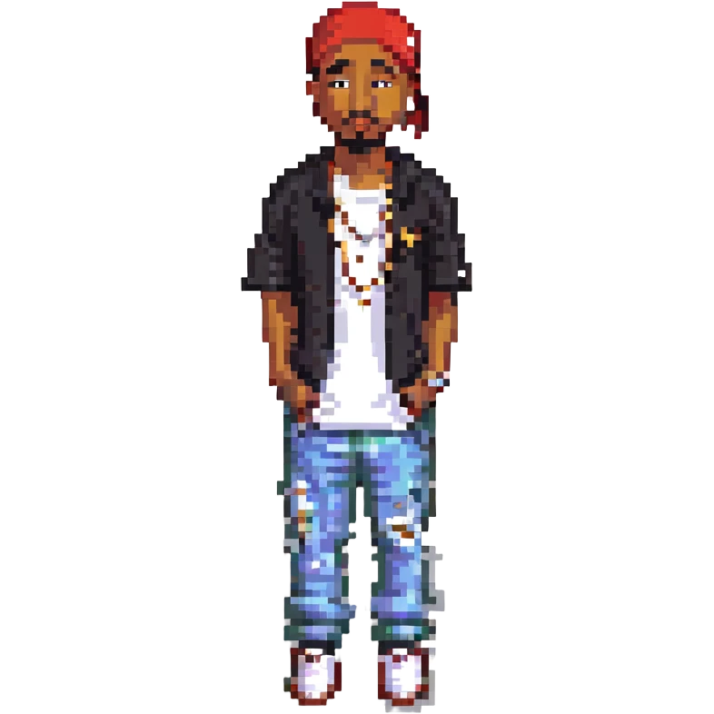 2Pac в полный рост, no background emoji