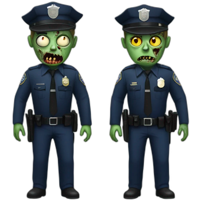 Zombie and police emoji