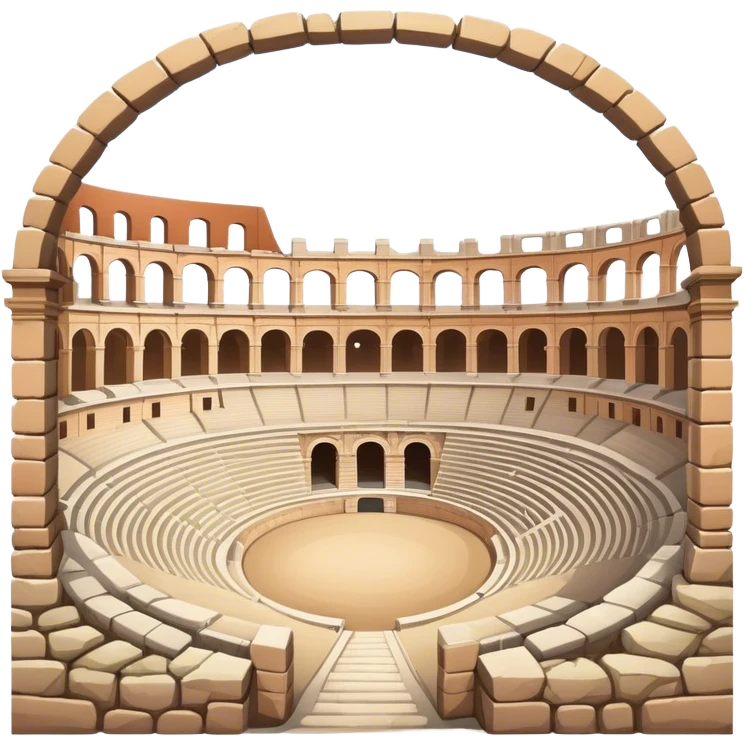 Pula Arena Landmark Emoji – Depicting the Roman amphitheater with its large stone arches. emoji