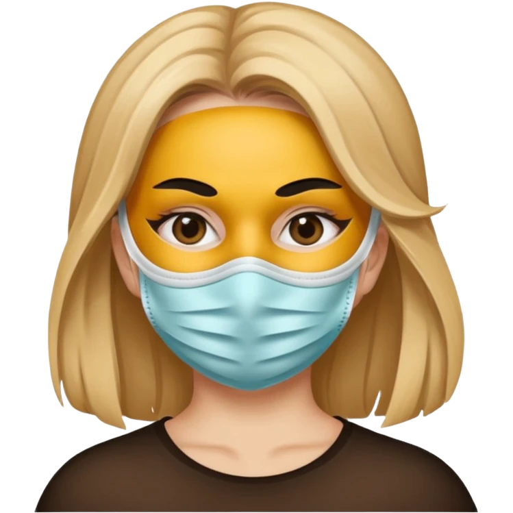 A girl having a mask on her face  emoji