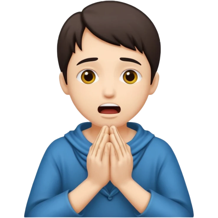 begging and pleading with clasped hands and open mouth emoji