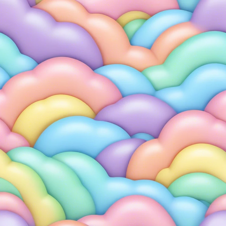 melted pastel rainbow puffy pattern background  emoji