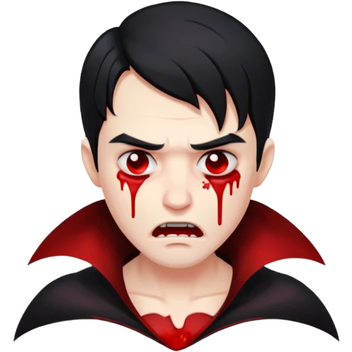 tired vampire guy crying blood emoji