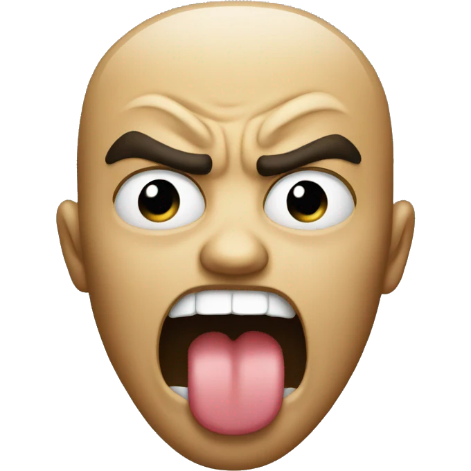 angry face while showing tongue emoji