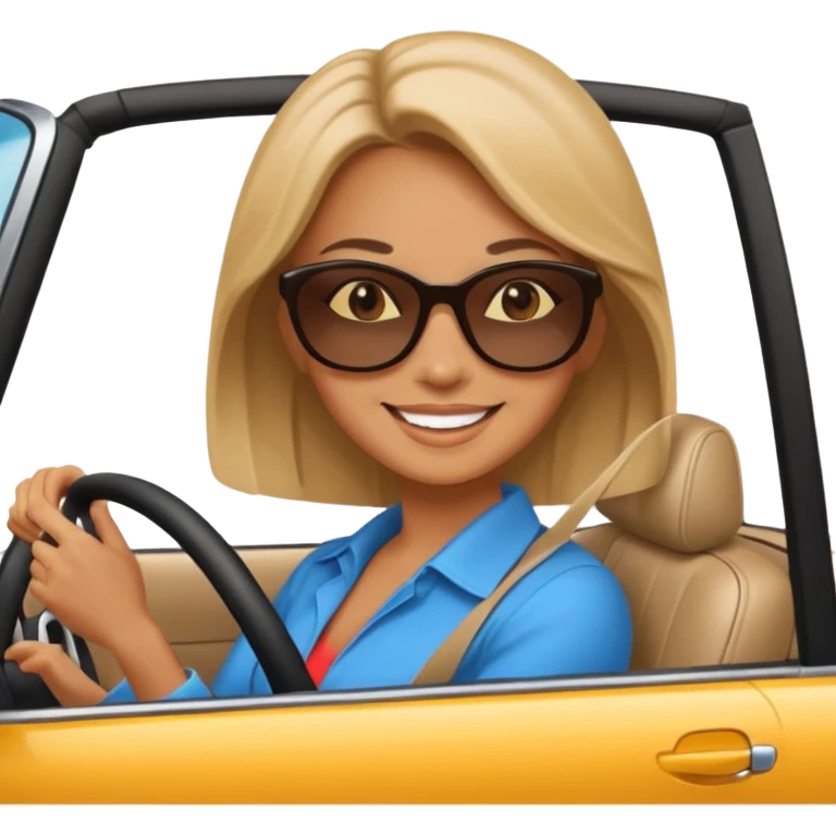 Mulher dirigindo carro emoji