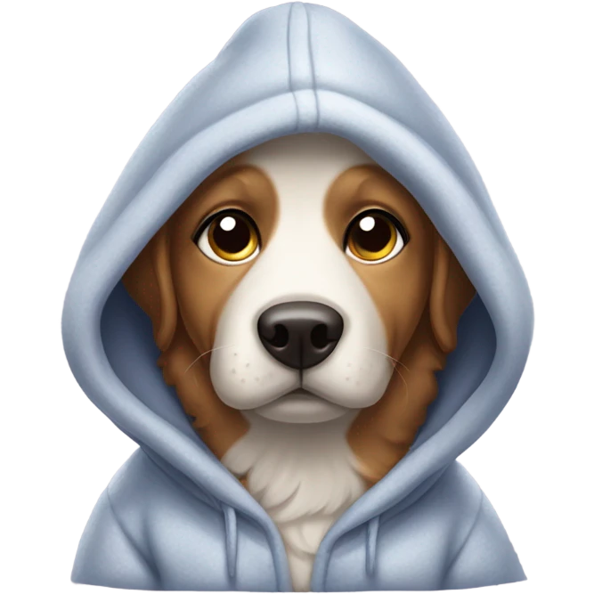 My dog, Bella wearing a hoodie emoji