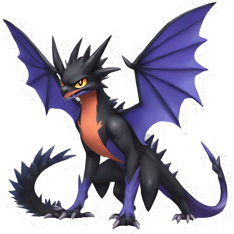 Edgy Cool Nargacuga-Noivern-Pokémon-fusion Full Body emoji