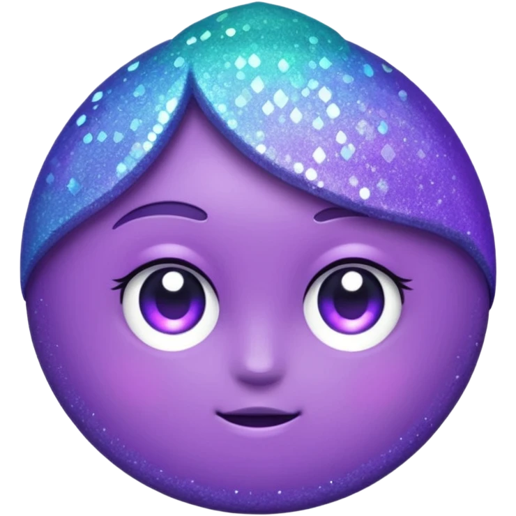 Glitter Purple and Cian bye emoji