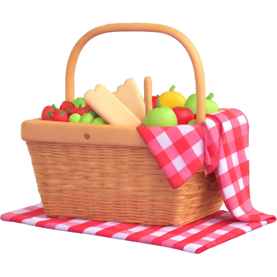 picnic basket and blanket emoji