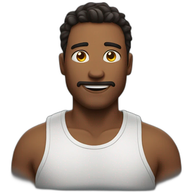 confident guy flashing feeling low emoji